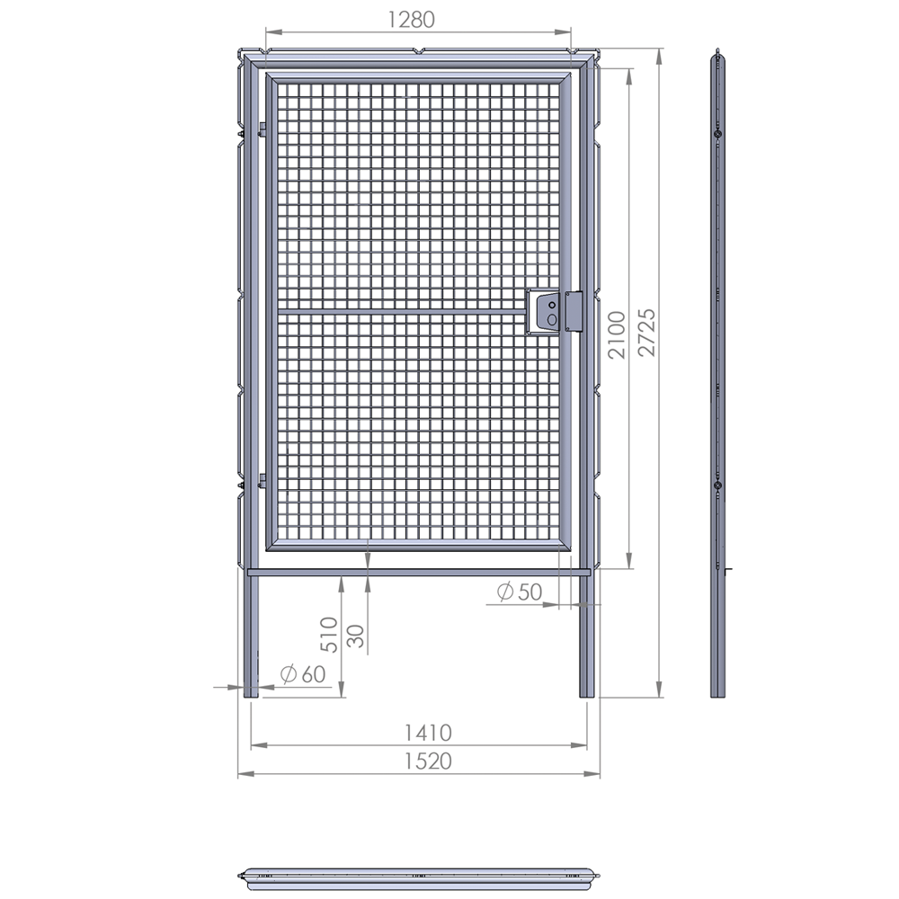 Porte de court de Tennis 2m x 1m galvanisée – Image 3