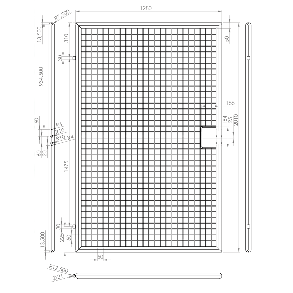 Porte de court de Tennis 2m x 1m galvanisée – Image 4